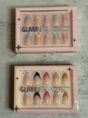 Glamnetic Press-On Almond Shaped Nail Bundle in Confetti & Very Berry